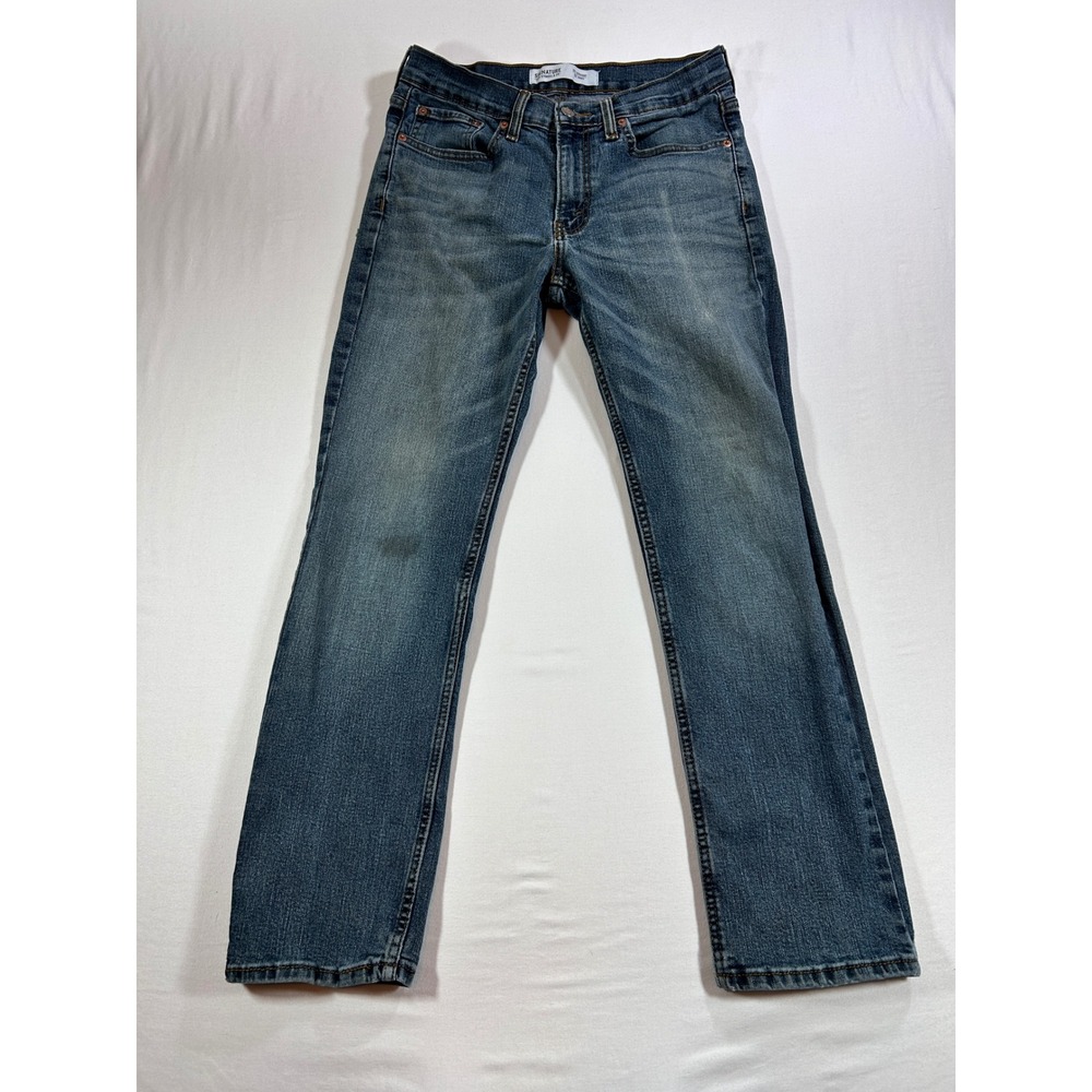 Signature by Levi Strauss & Co Mens 31x30 S67 Straight Leg Medium Wash Jeans